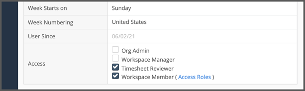 Access Section in Member Profile